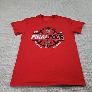 Texas Tech Shirt Mens Small Red Raiders 2019 Final Four Basketball NCAA Double T